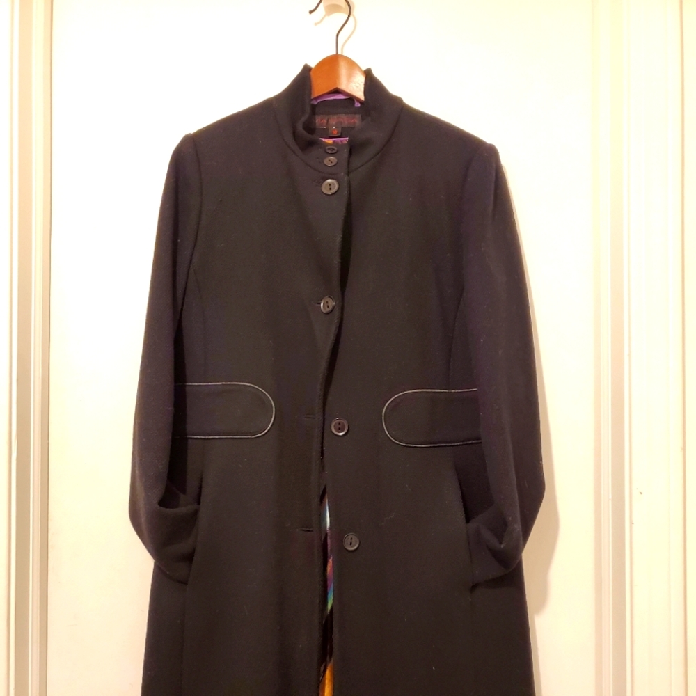 Black wool COAT by Via Spiga, size 8-10